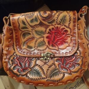 Handcrafted Leather Floral Bag